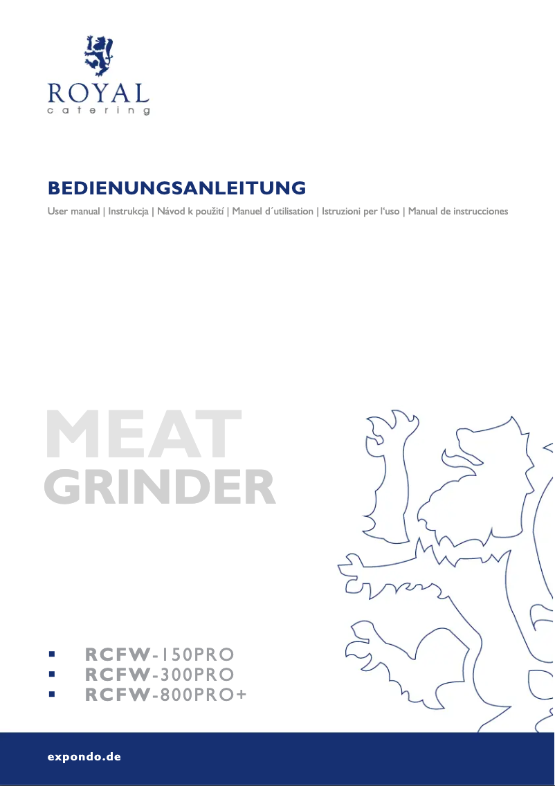 Página 1 del manual Manual de usuario Royal Catering RCFW-800PRO+