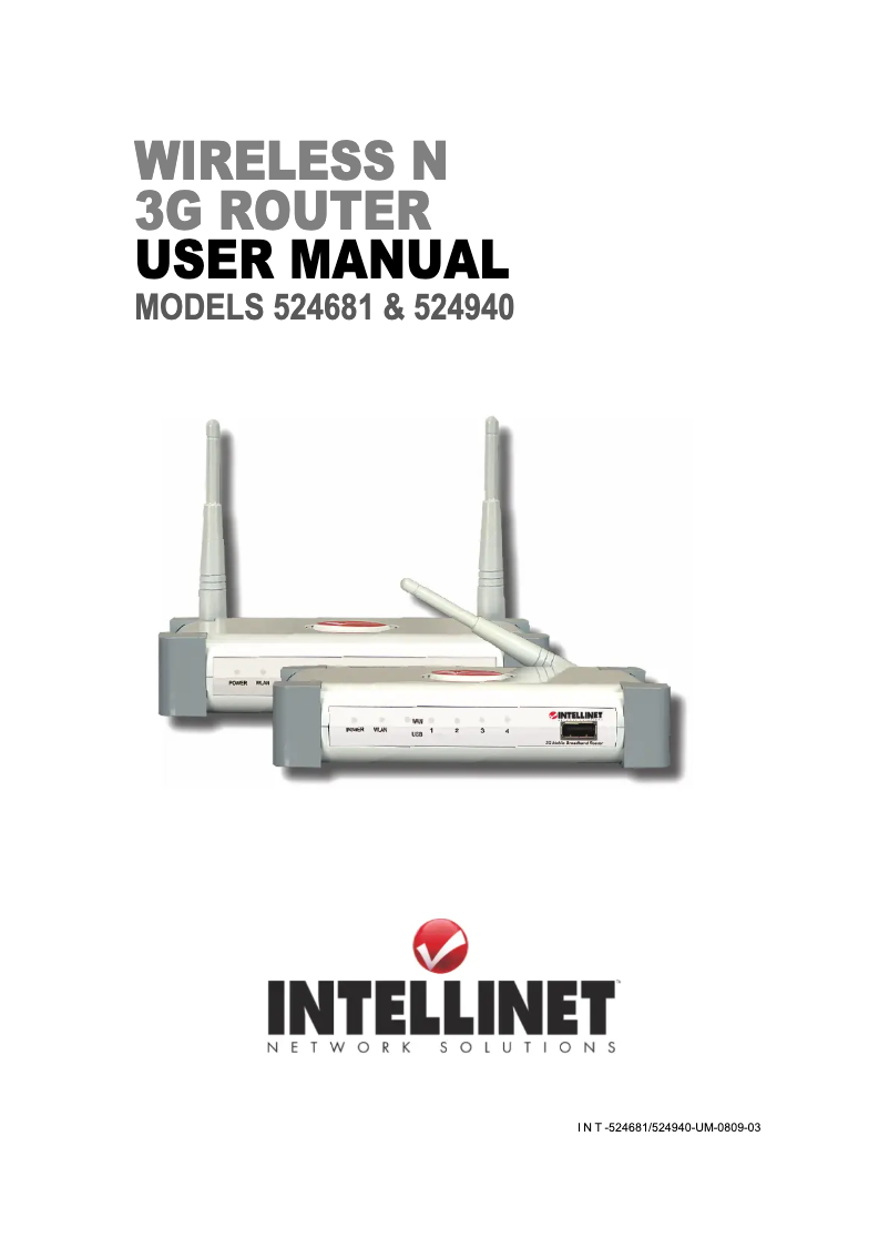 Page n°1 - Manuel utilisateur Intellinet 524681