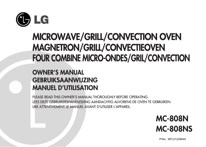 Page n°1 - Manuel utilisateur LG MC-808NS