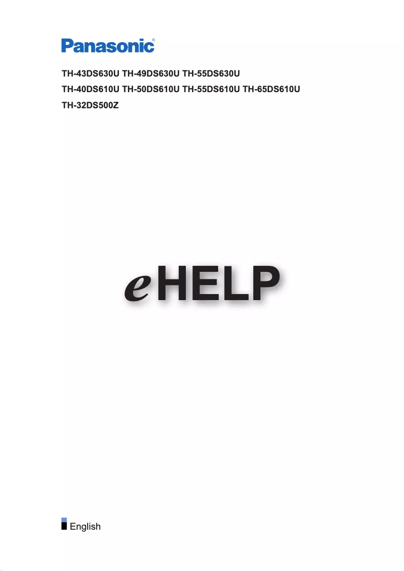 Page 1 de la notice Manuel utilisateur Panasonic TH-55DS610U