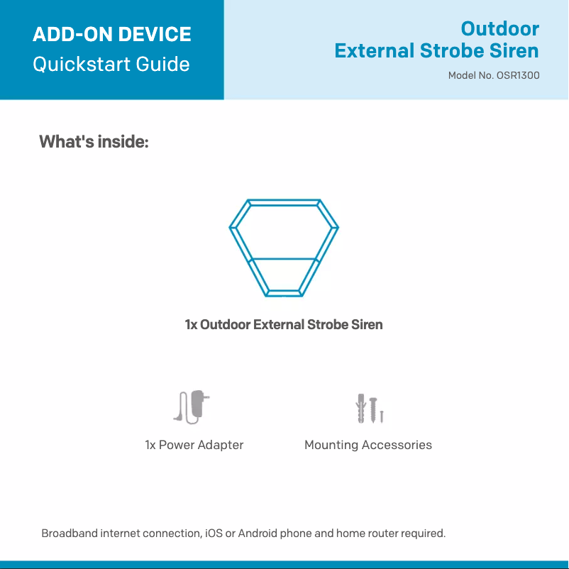 Page 1 de la notice Manuel utilisateur Home8 OSR1300