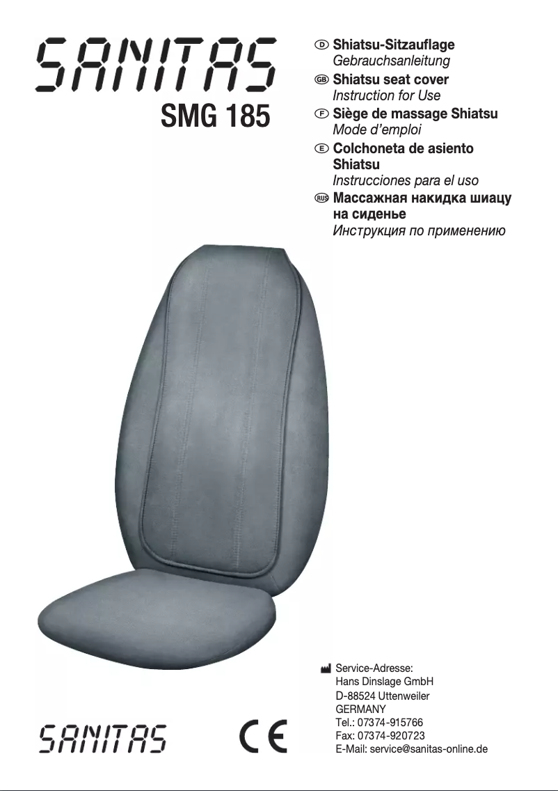 Page n°1 - Manuel utilisateur Sanitas SMG 185