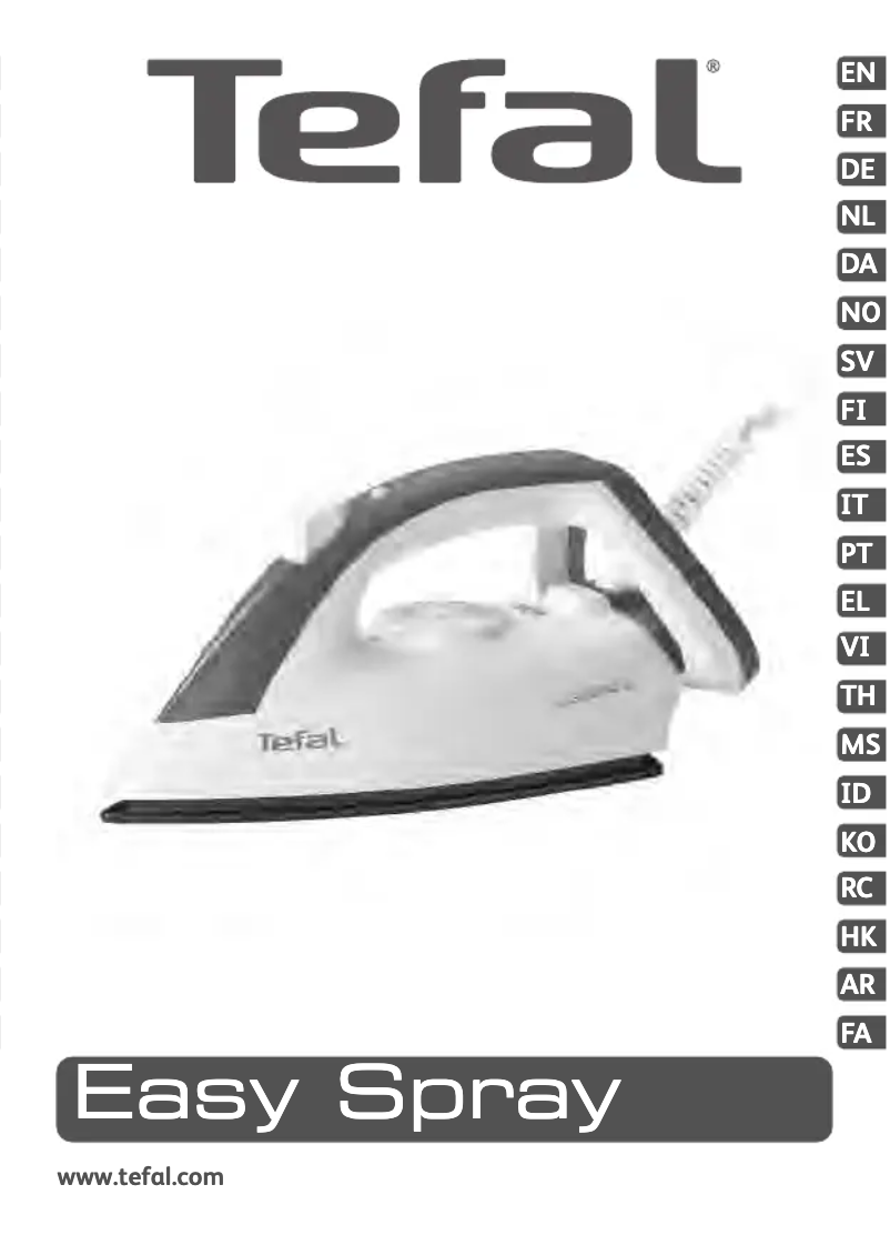 Page 1 de la notice Manuel utilisateur Tefal Easy Spray 30 FS4530