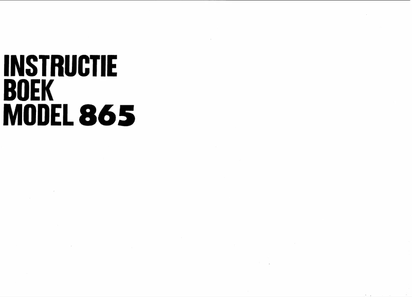 Page n°1 - Manuel utilisateur Brother 865