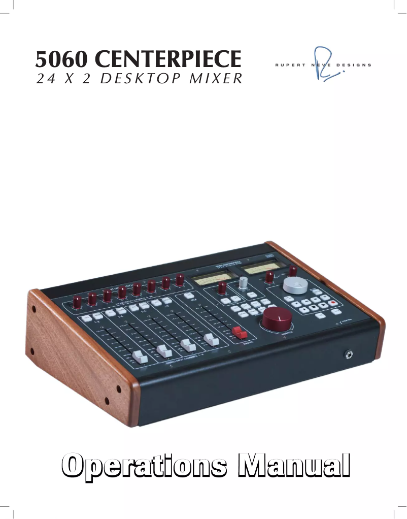 Página 1 del manual Manual de usuario Rupert Neve Designs 5060 Centerpiece