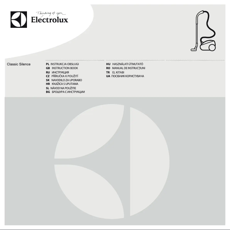 Page n°1 - Manuel utilisateur Electrolux Classic Silence ZCS2220BEL