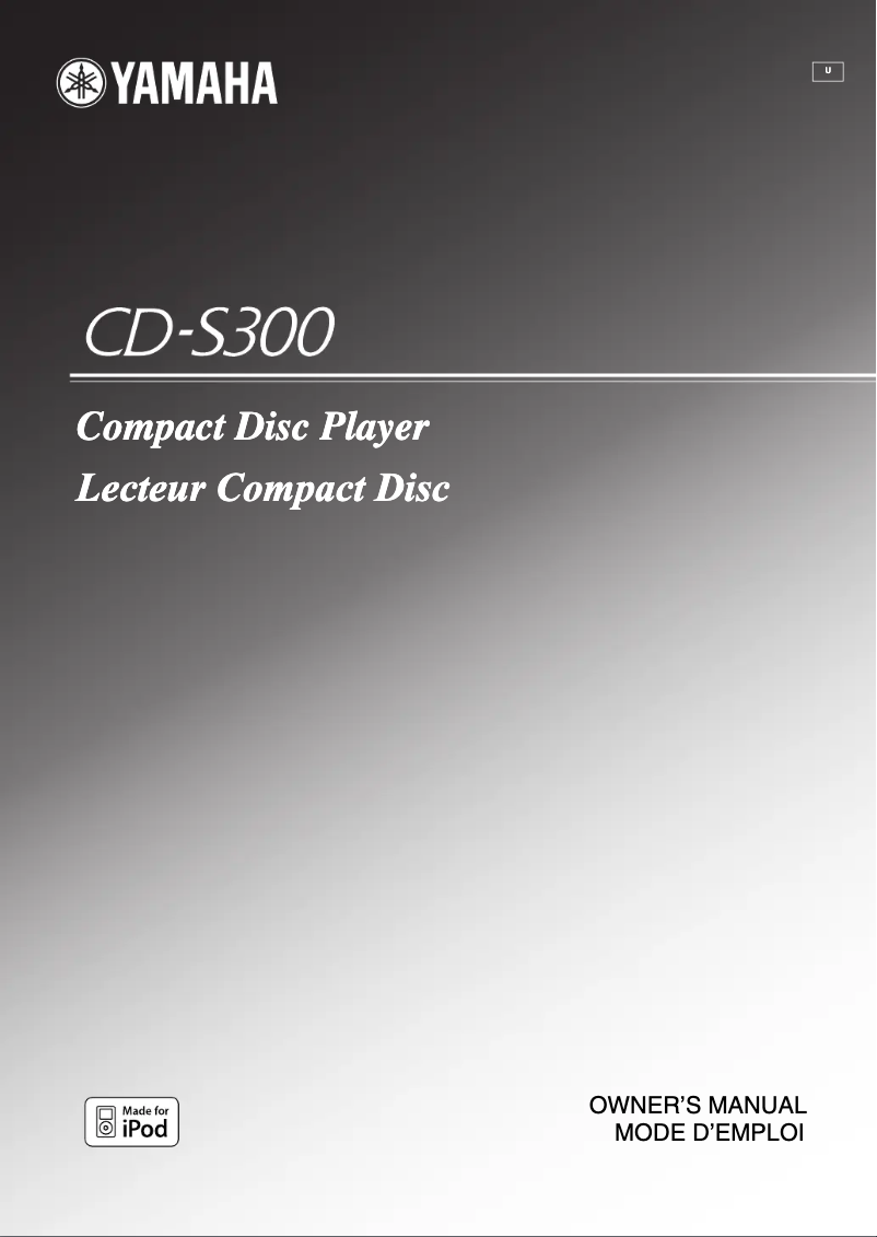 Image de la première page du manuel de l'appareil CD-S300RK