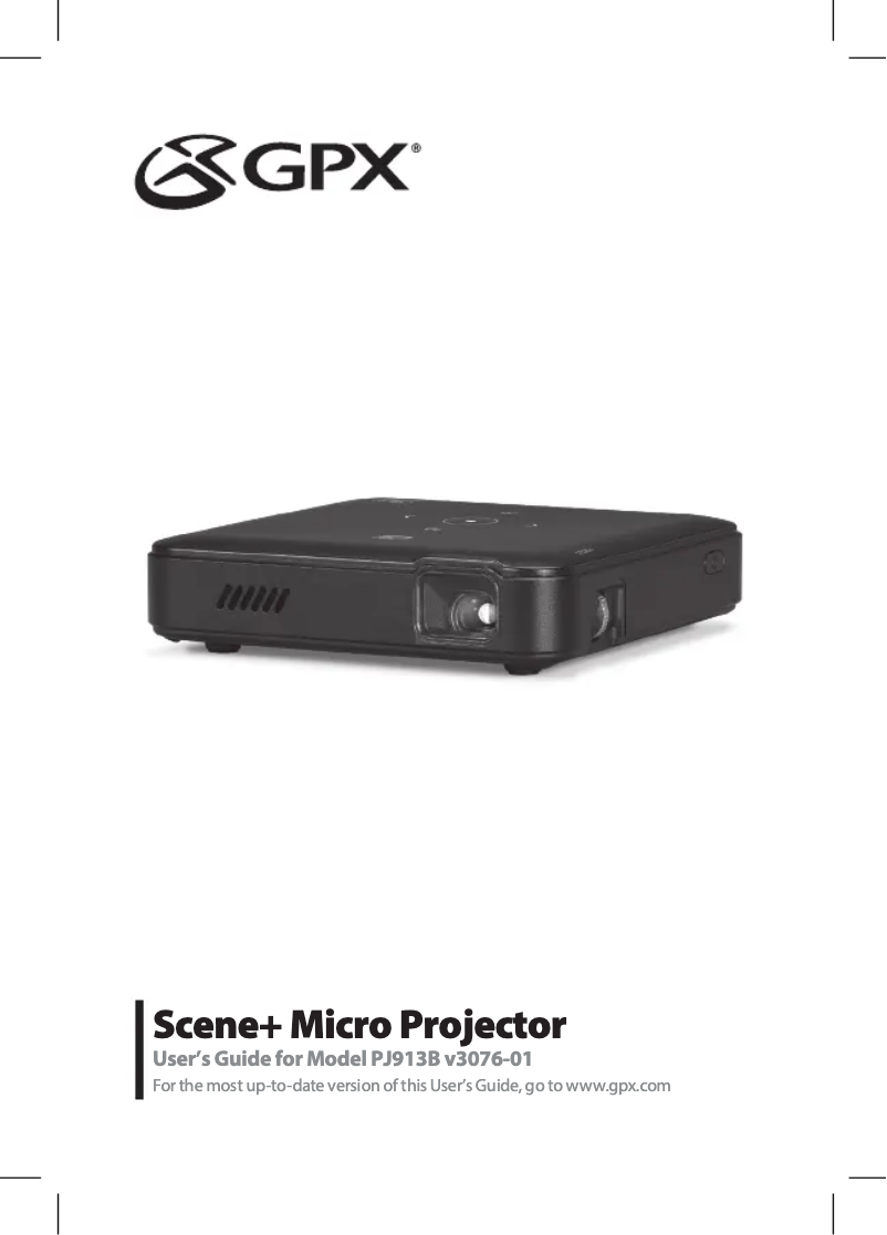 Page n°1 - Manuel utilisateur GPX PJ913B