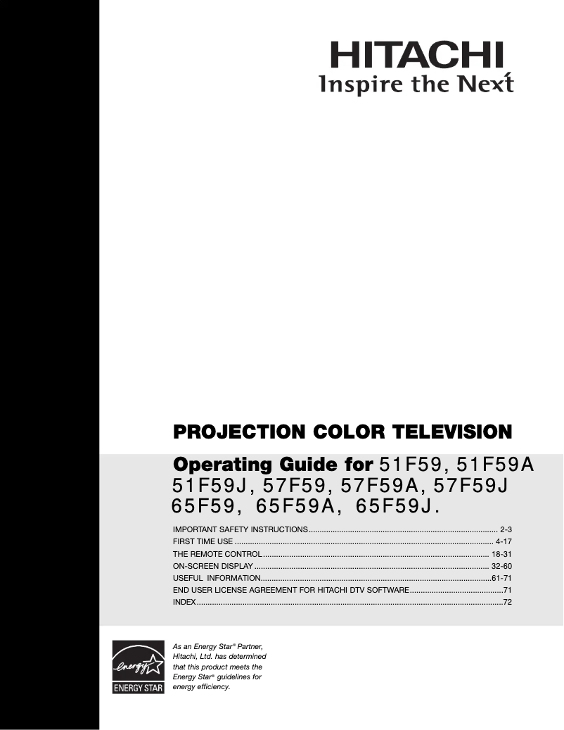 Página 1 del manual Manual de usuario Hitachi 51F59