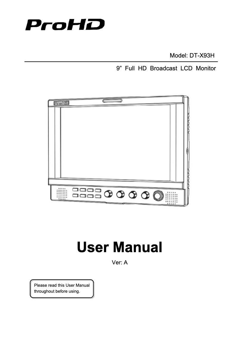 Page n°1 - Manuel utilisateur JVC DT-X93H