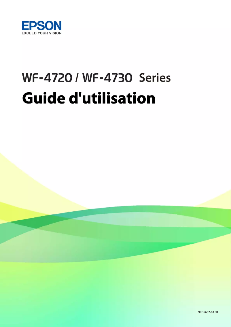 Image de la première page du manuel de l'appareil WorkForce Pro WF-4730DTWF