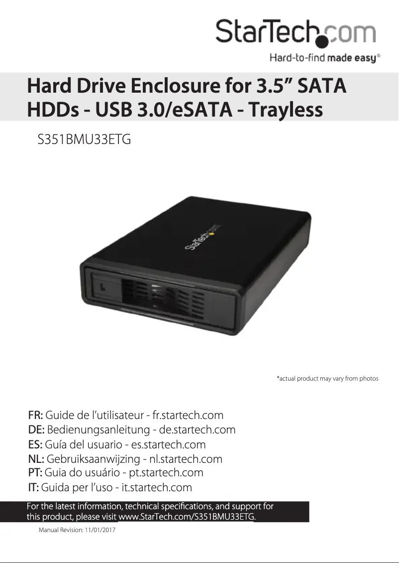 Page 1 de la notice Manuel utilisateur StarTech.com S351BMU33ETG