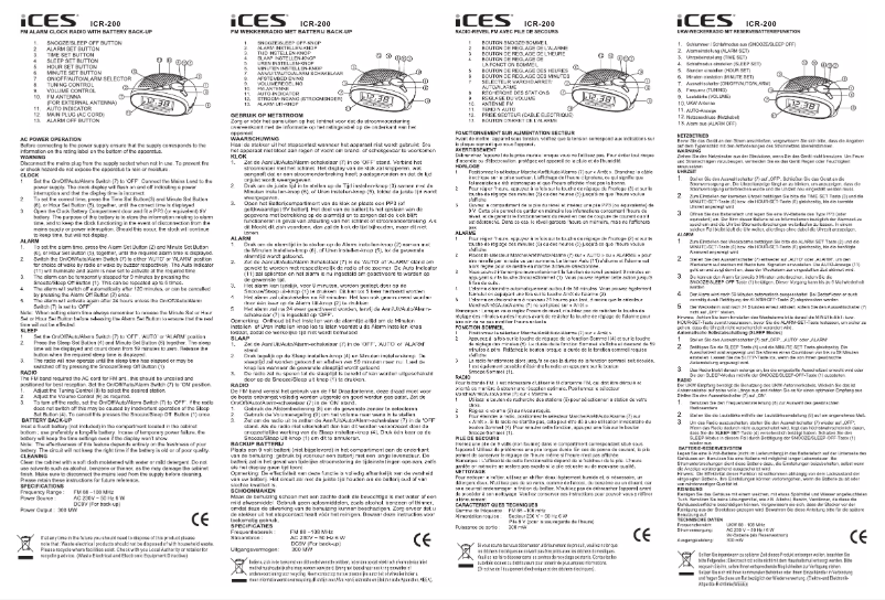 Page 1 de la notice Manuel utilisateur Ices ICR-200