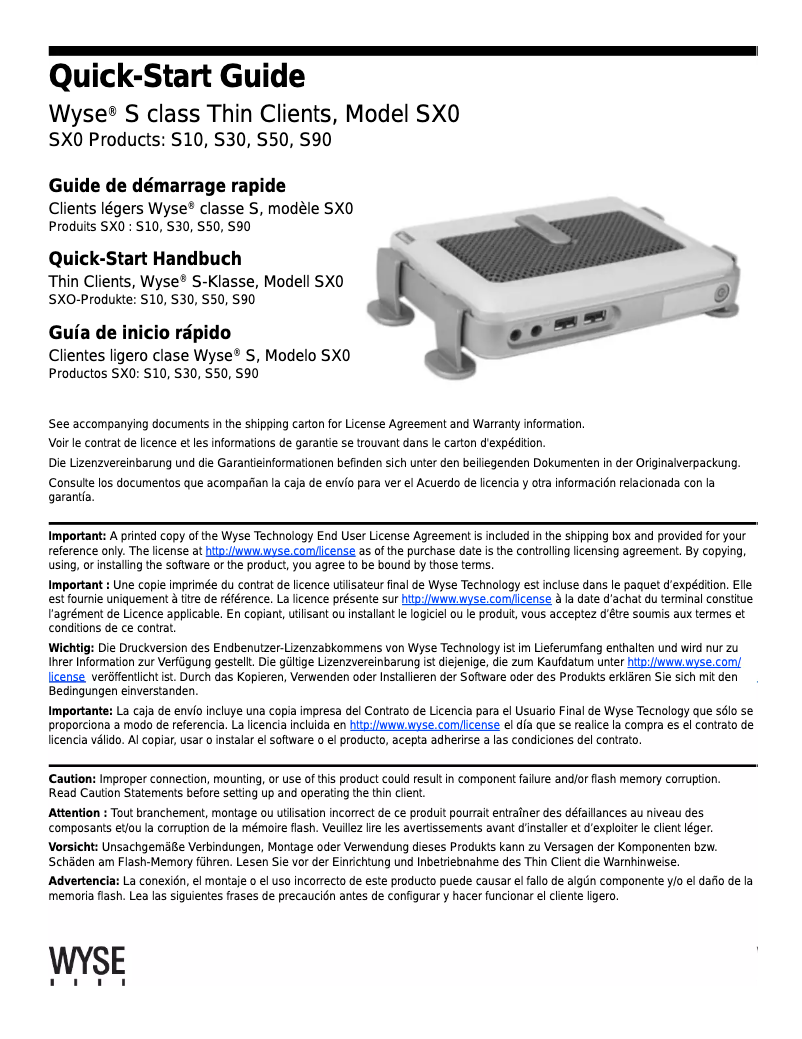 Image de la première page du manuel de l'appareil S10