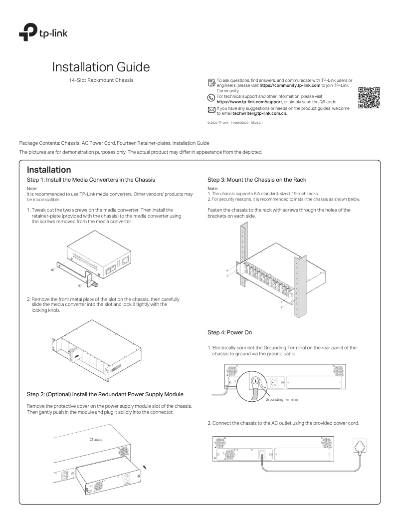 Page n°1 - Guide d'installation TP-Link TL-FC1420