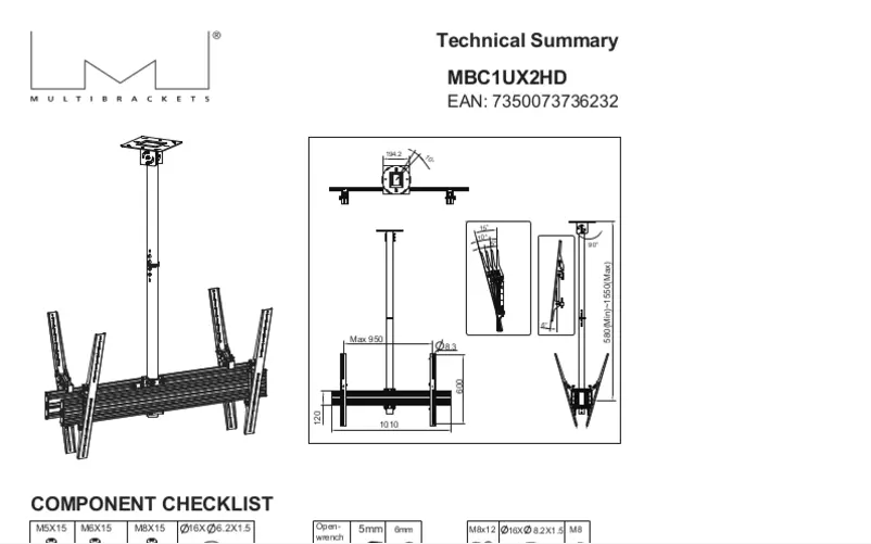 Page 1 de la notice Manuel utilisateur Multibrackets MBC1UX2HD