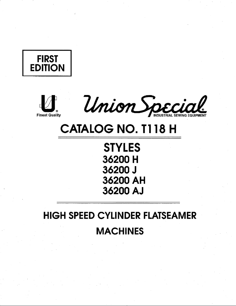 Page 1 de la notice Manuel utilisateur Union Special 36200AJ