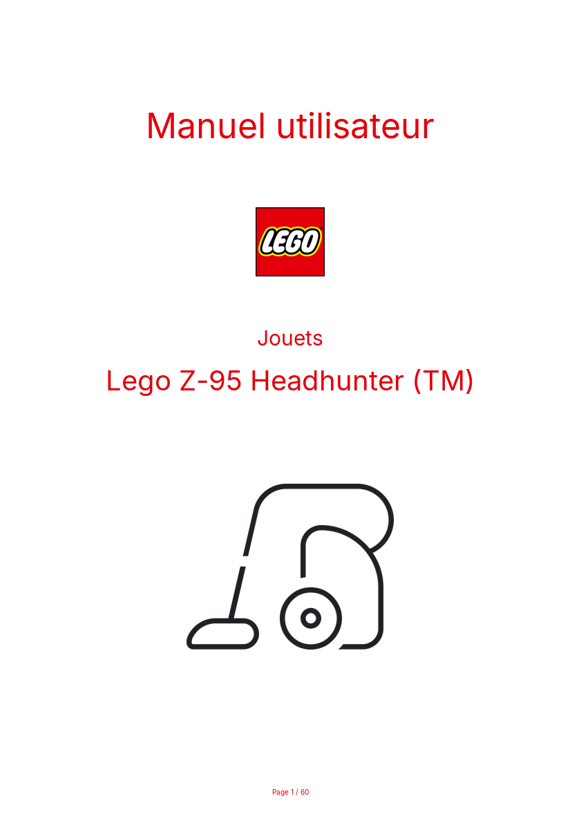 Page n°1 - Manuel utilisateur Lego Z-95 Headhunter (TM)