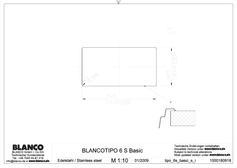 Page n°1 - Manuel utilisateur BLANCO TIPO 6 S BASIC