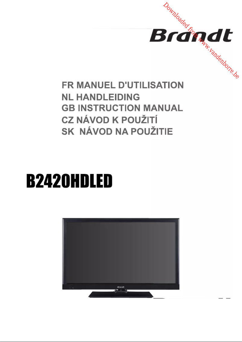 Page 1 de la notice Manuel utilisateur Brandt B2420HDLED