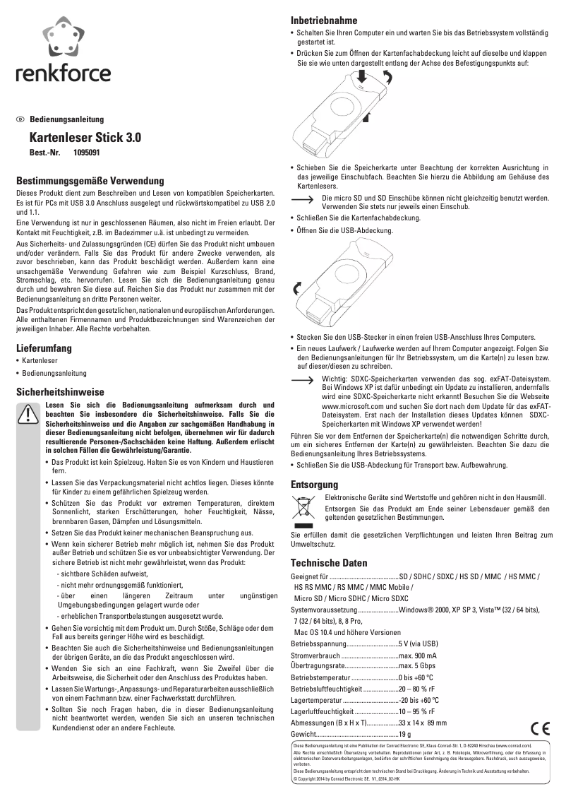 Image de la première page du manuel de l'appareil Stick 3.0 1095091