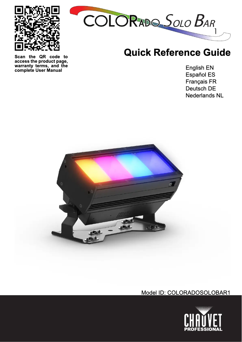 Image de la première page du manuel de l'appareil COLORado Solo Bar 1