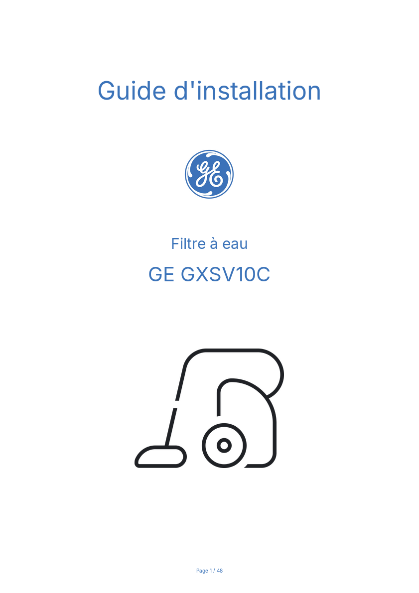 Image de la première page du manuel de l'appareil GXSV10C