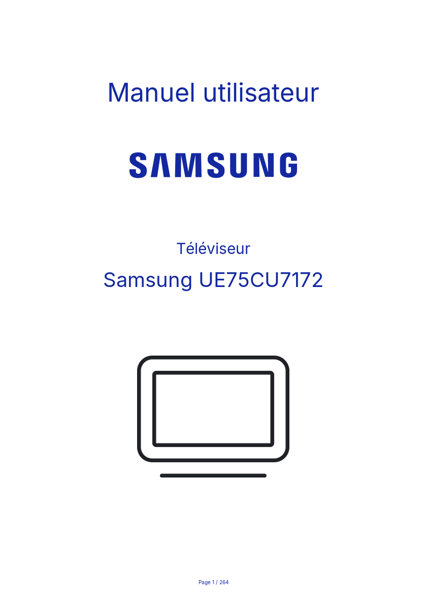 Page n°1 - Manuel utilisateur Samsung UE75CU7172