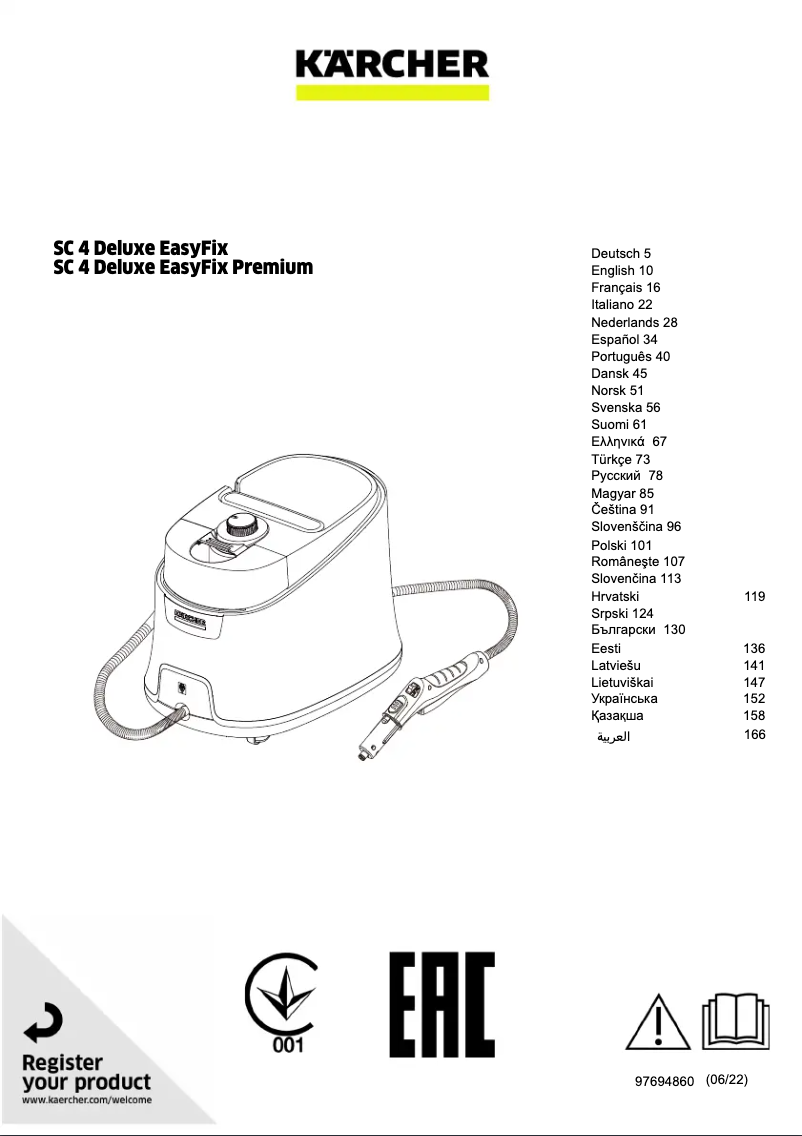 Page n°1 - Manuel utilisateur Kärcher SC 4 Deluxe EasyFix
