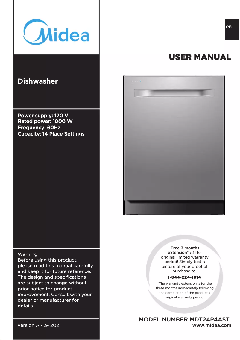 Page 1 de la notice Manuel utilisateur Midea MDT24P4AST