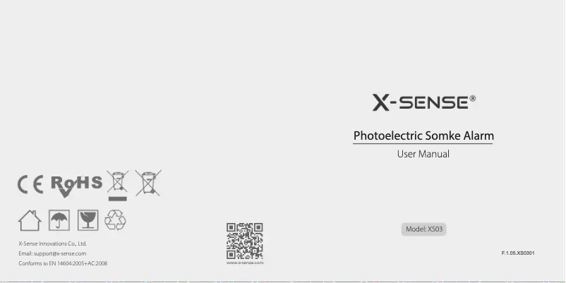 Page 1 de la notice Manuel utilisateur X-Sense XS03