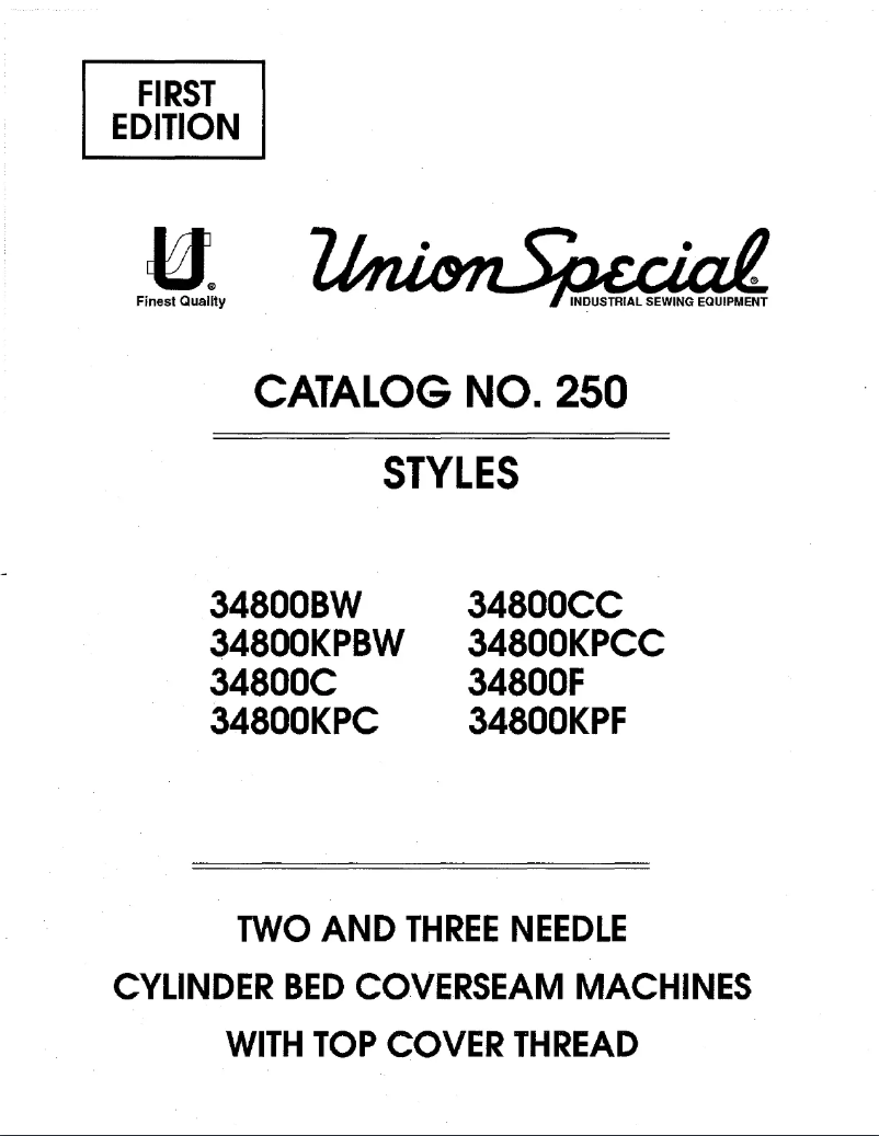 Page n°1 - Manuel utilisateur Union Special 34800KPBW