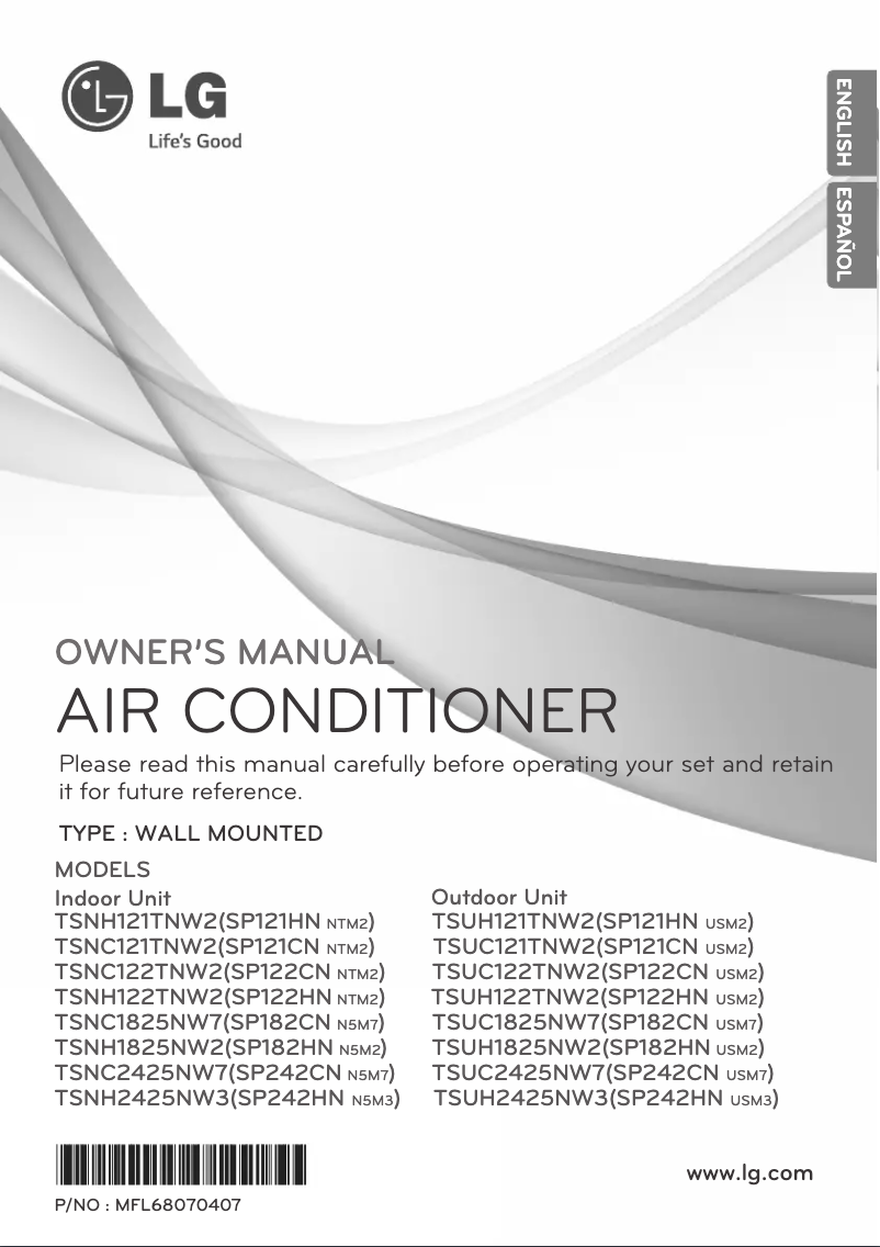 Imagen de la primera página del manual del dispositivo SP182HN