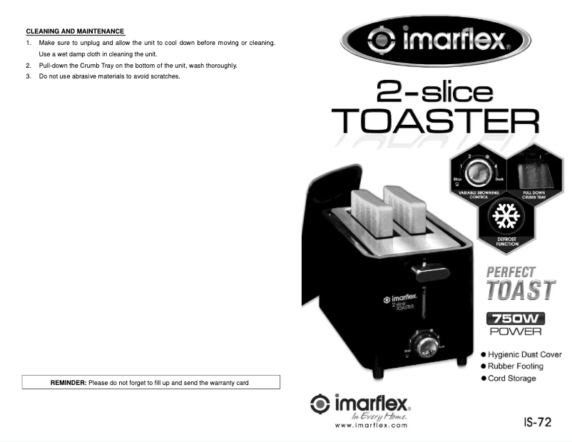 Page 1 de la notice Manuel utilisateur Imarflex IS-72