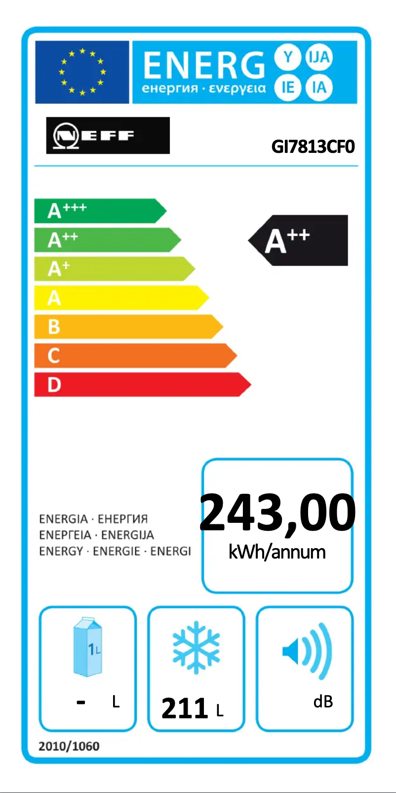 Page 1 of the manual Energy Label Neff GI7813CF0