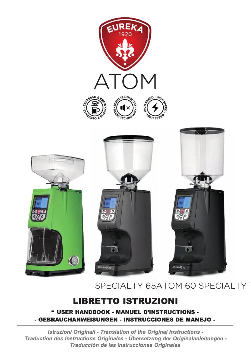 Image de la première page du manuel de l'appareil Atom Specialty 75