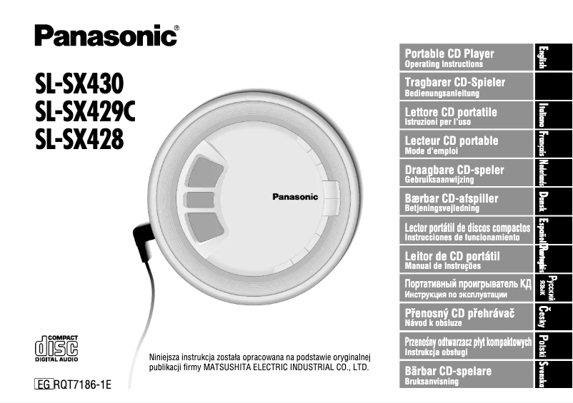 Page n°1 - Manuel utilisateur Panasonic SL-SX429C
