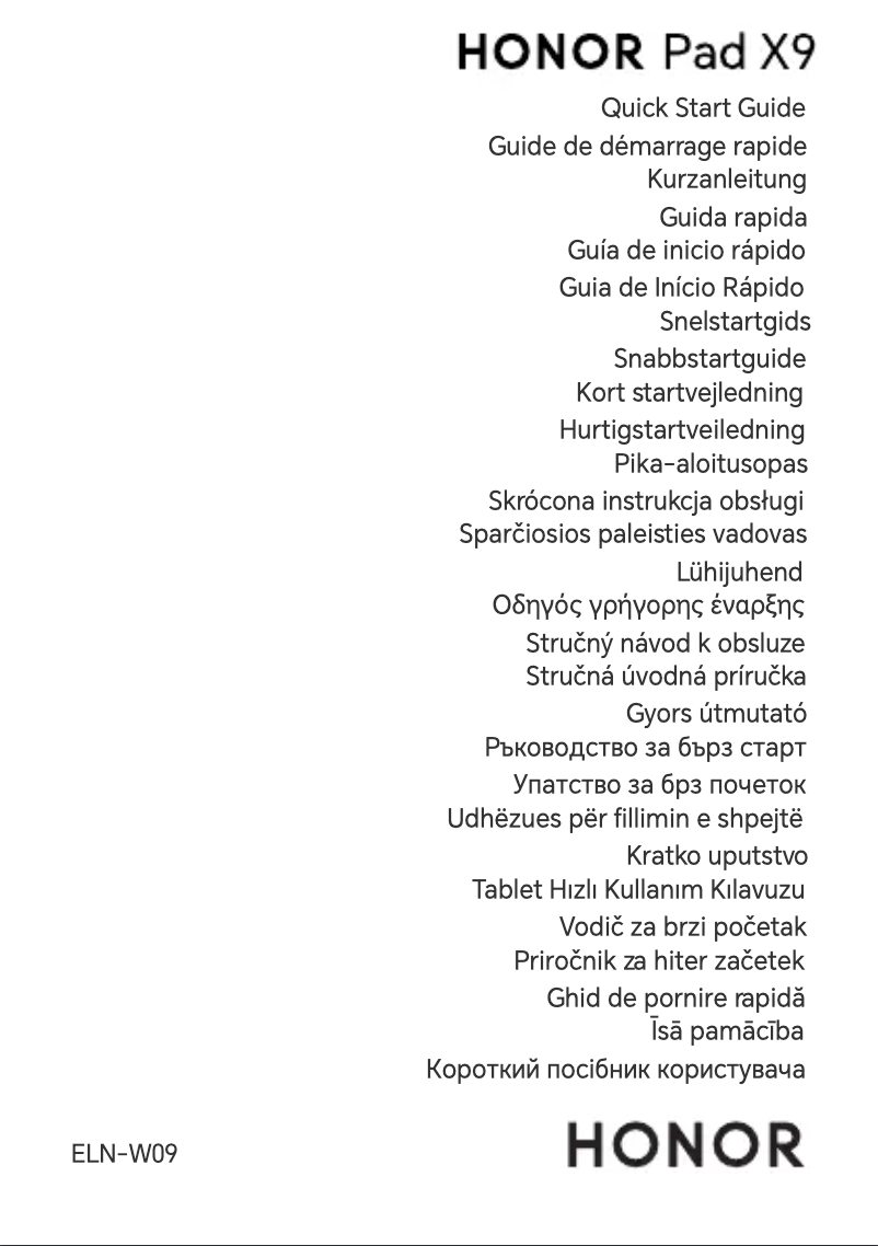 Page 1 de la notice Guide de démarrage rapide Honor Pad X9