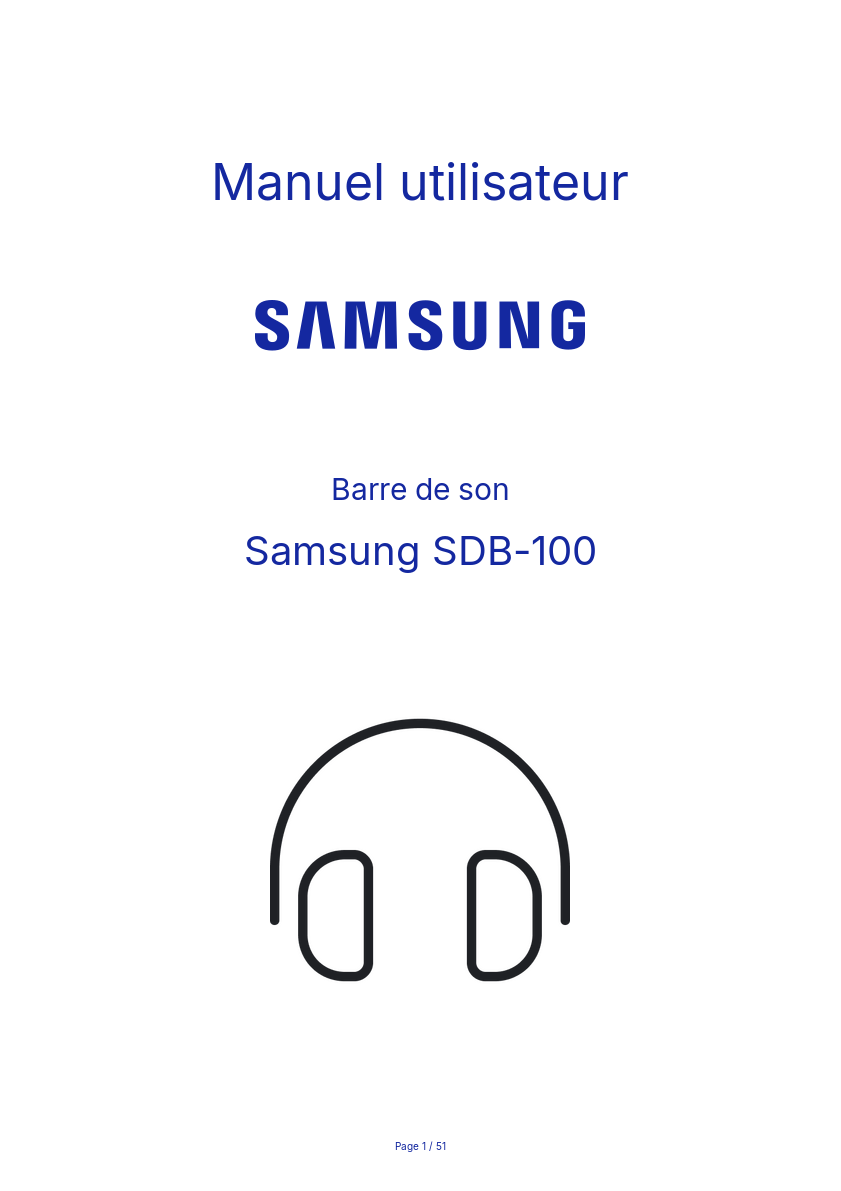 Image de la première page du manuel de l'appareil SDB-100