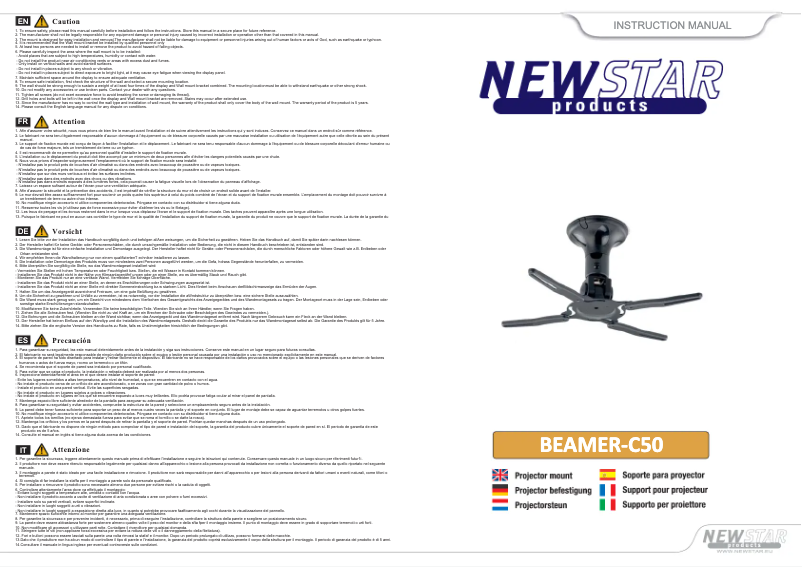 Image de la première page du manuel de l'appareil BEAMER-C50