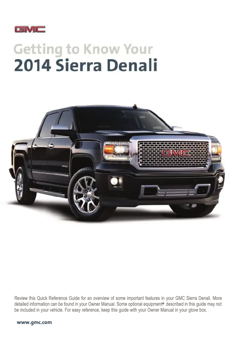 Page 1 de la notice Guide de démarrage rapide GMC Sierra HD (2014)