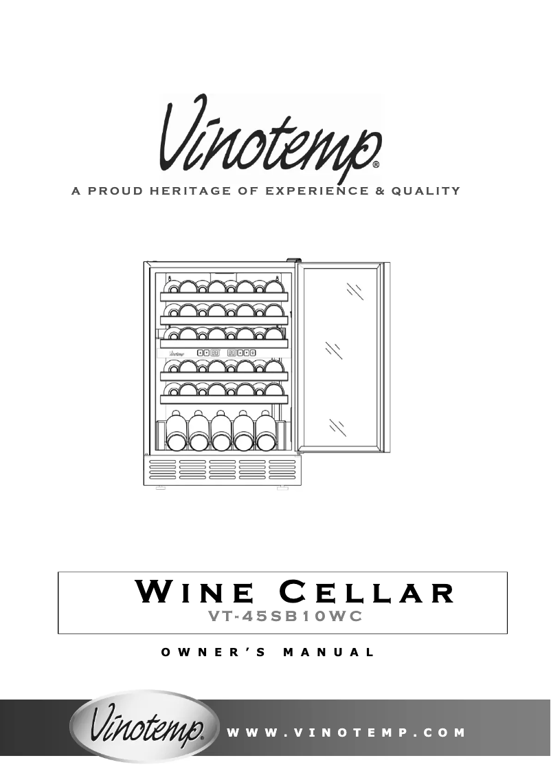 Page n°1 - Manuel utilisateur Vinotemp VT-45SB10