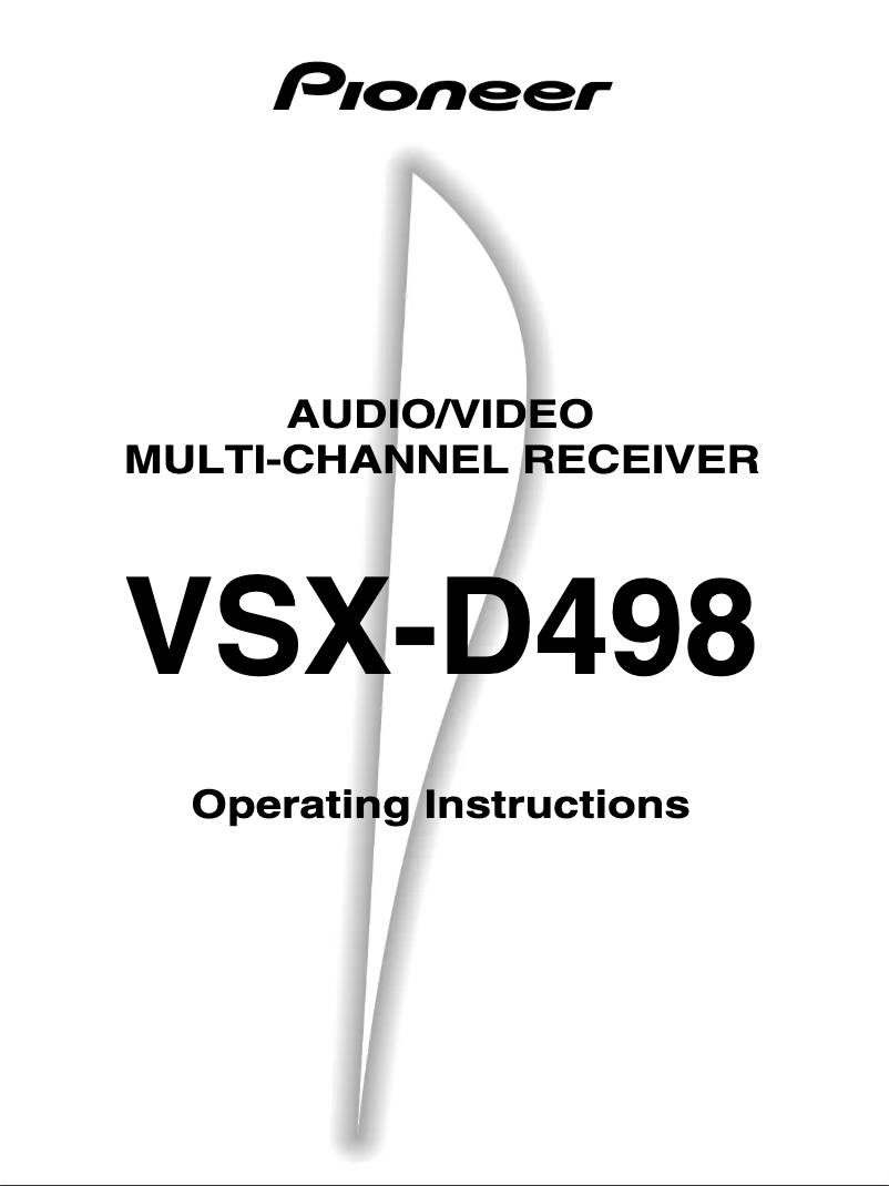 Image de la première page du manuel de l'appareil VSX-D498