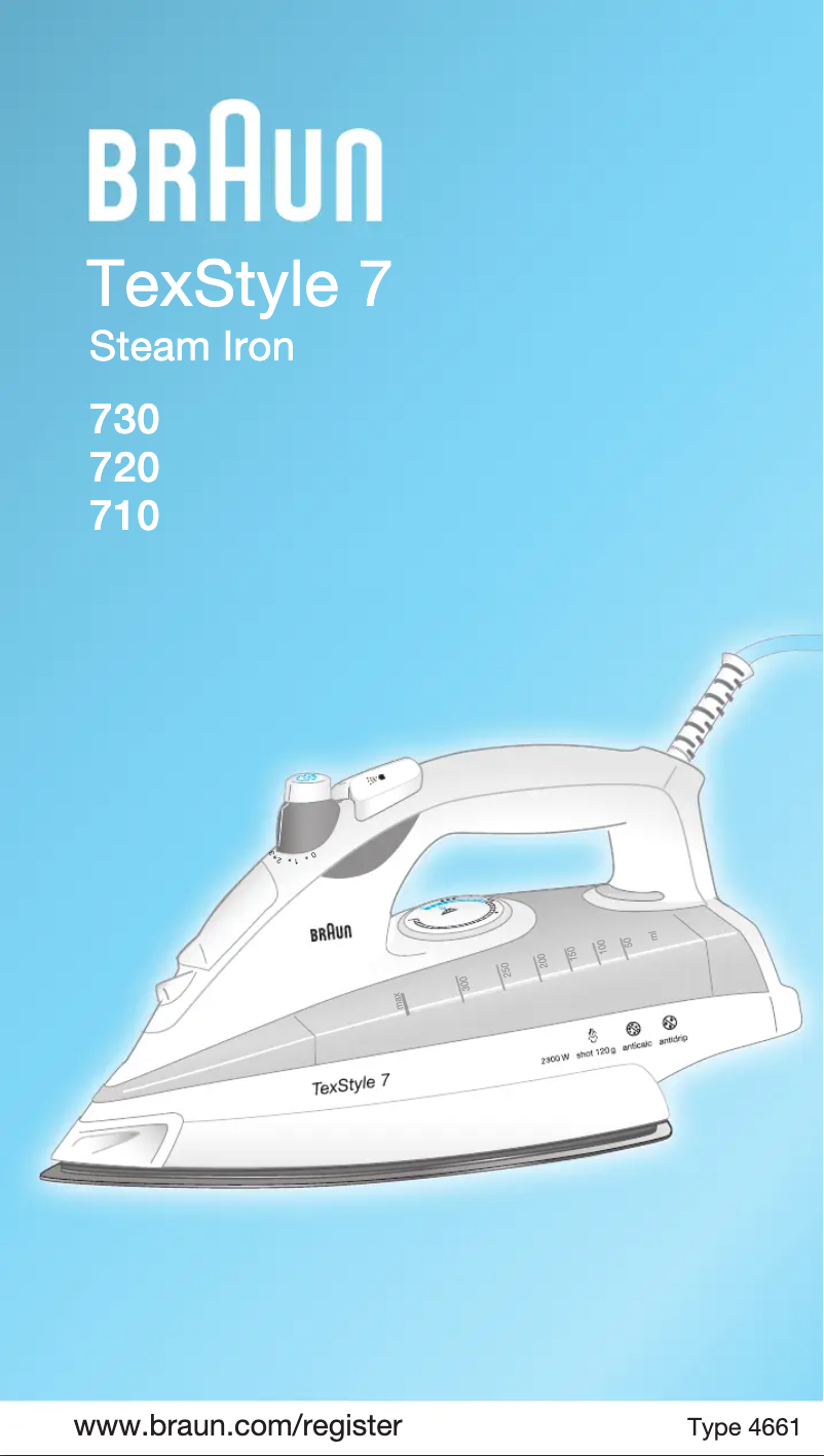 Page n°1 - Manuel utilisateur Braun TexStyle 7 720