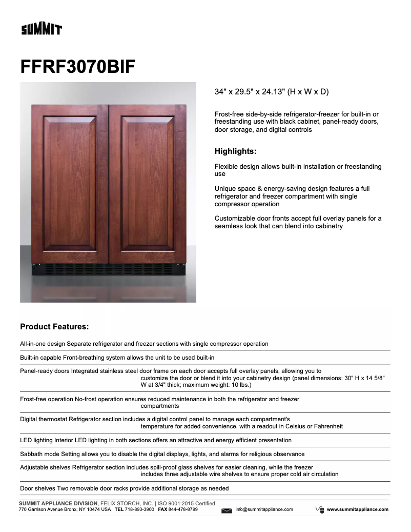 Image de la première page du manuel de l'appareil FFRF3070