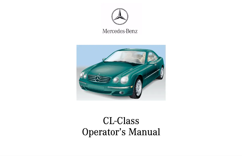 Page 1 de la notice Manuel utilisateur Mercedes-Benz CL-Class (2002)