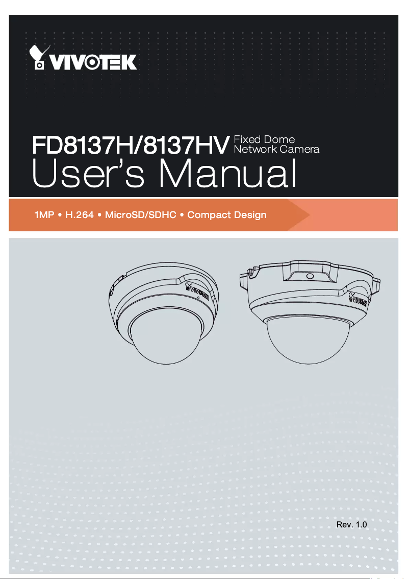 Page n°1 - Manuel utilisateur Vivotek FD8137HV-F3