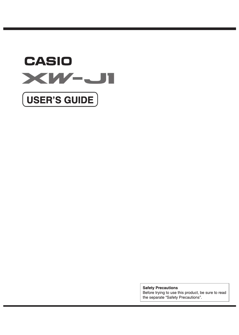 Page n°1 - Manuel utilisateur Casio XW-J1