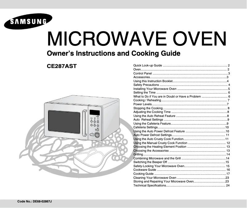Page 1 de la notice Manuel utilisateur Samsung CE287AST