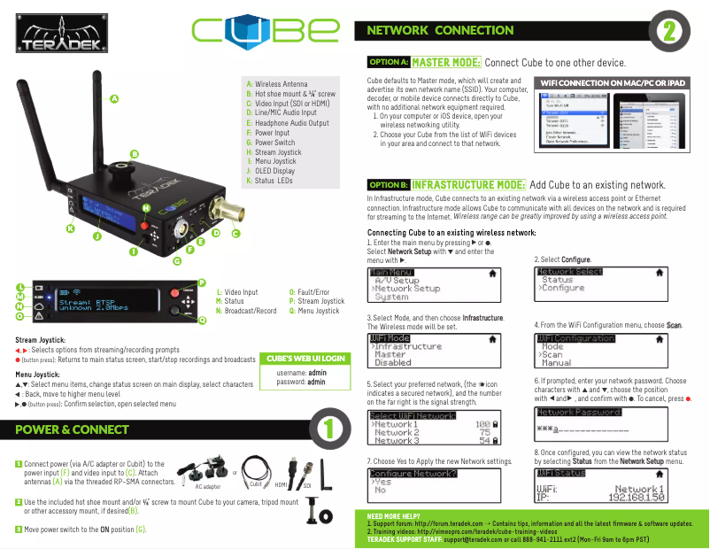 Page n°1 - Manuel utilisateur Teradek Cube 505